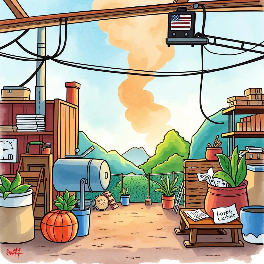 Price benchmark advisor: Provide benchmark insights for pricing decisions 1 A vibrant workshop scene illustrating cost estimation in manufacturing.