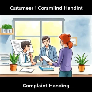 Corrective action generator: Generate solutions for customer complaints 3 A team discusses customer complaints at a desk, focusing on corrective actions and solutions.