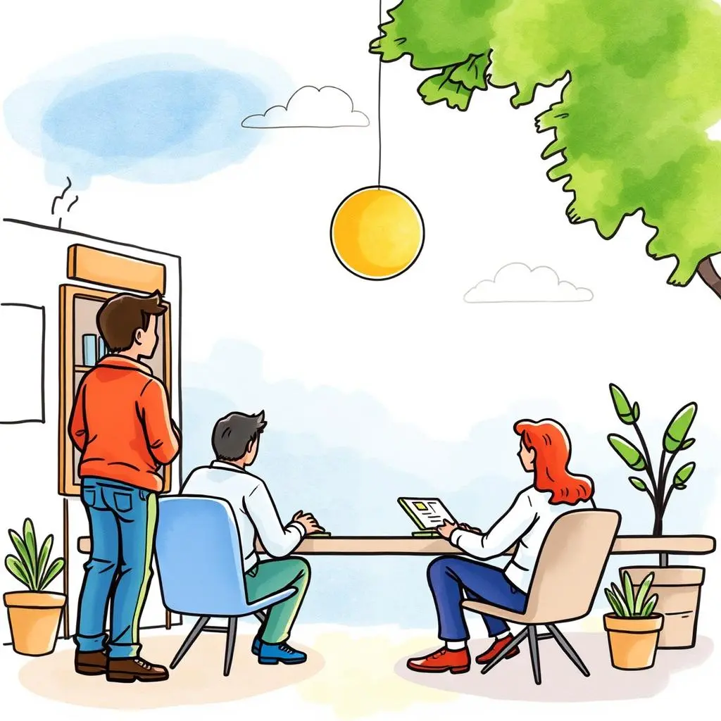 Survey question generator: Create engaging survey questions 1 Create engaging survey questions with a team collaborating in a bright, outdoor workspace.