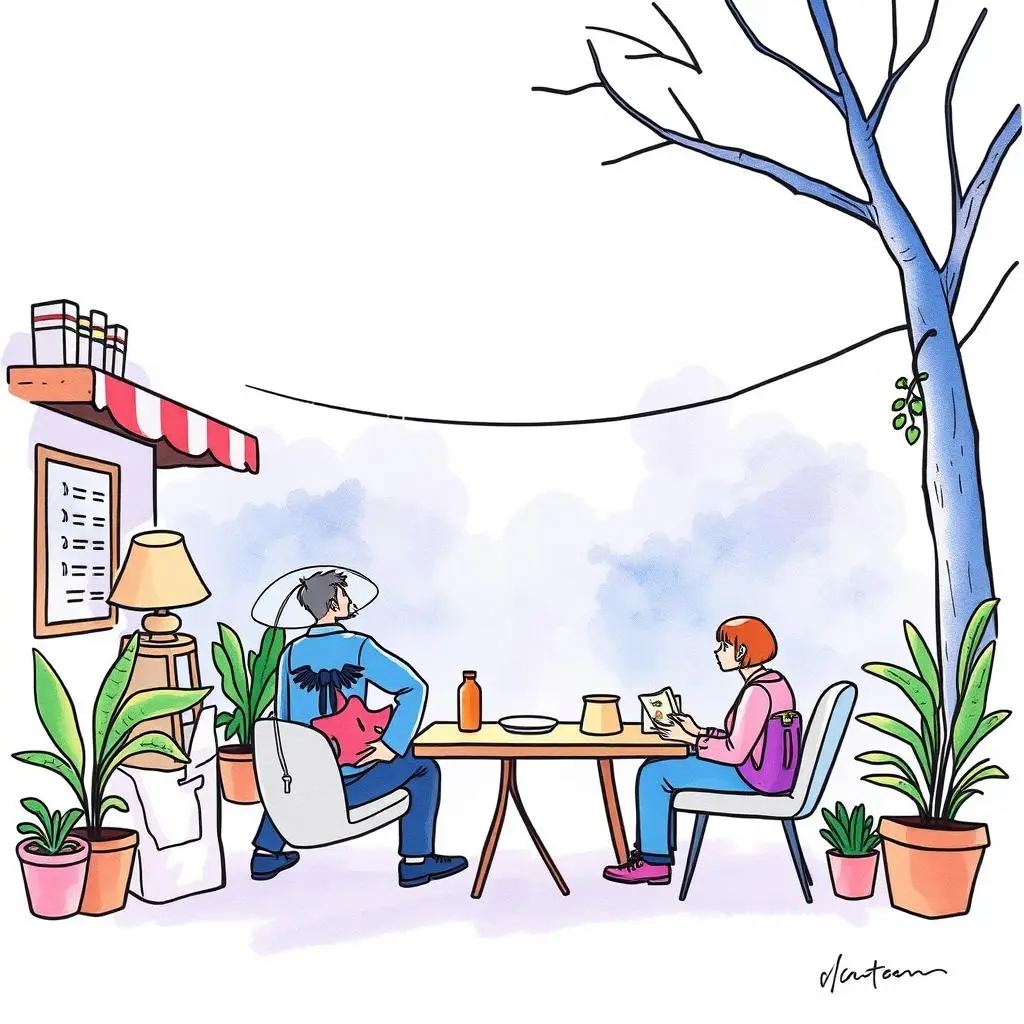 Feedback tagger: Assign tags to customer comments for analysis 1 A person and a child interact at an outdoor table surrounded by plants in a cozy setting.