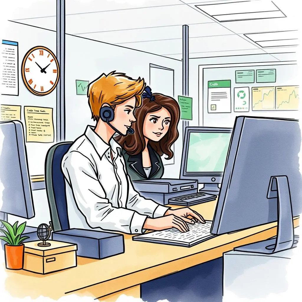 Data update assistant: Aid in inputting current customer data 1 A customer service team using the Data Update Assistant to manage customer inquiries efficiently.