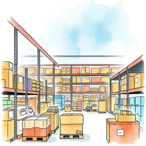 Warehouse filled with boxes for efficient inventory management