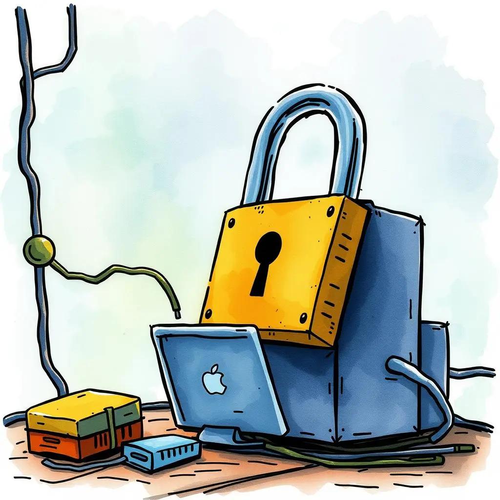 Cyber awareness trainer: Teach best practices for secure data handling 1 Illustration of a computer locked by a padlock symbolizing data security.