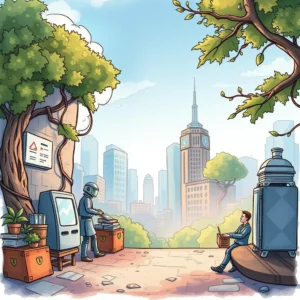 Intelligence report writer: Craft comprehensive reports from threat data 3 A futuristic scene of professionals using technology in an urban setting to enhance data protection.