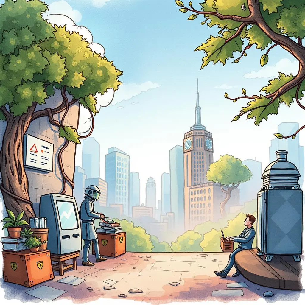 Intelligence report writer: Craft comprehensive reports from threat data 1 A futuristic scene of professionals using technology in an urban setting to enhance data protection.