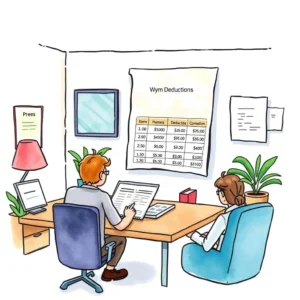 Calculate employee benefits deductions with the Benefit Deduction Calculator tool in a professional setting.