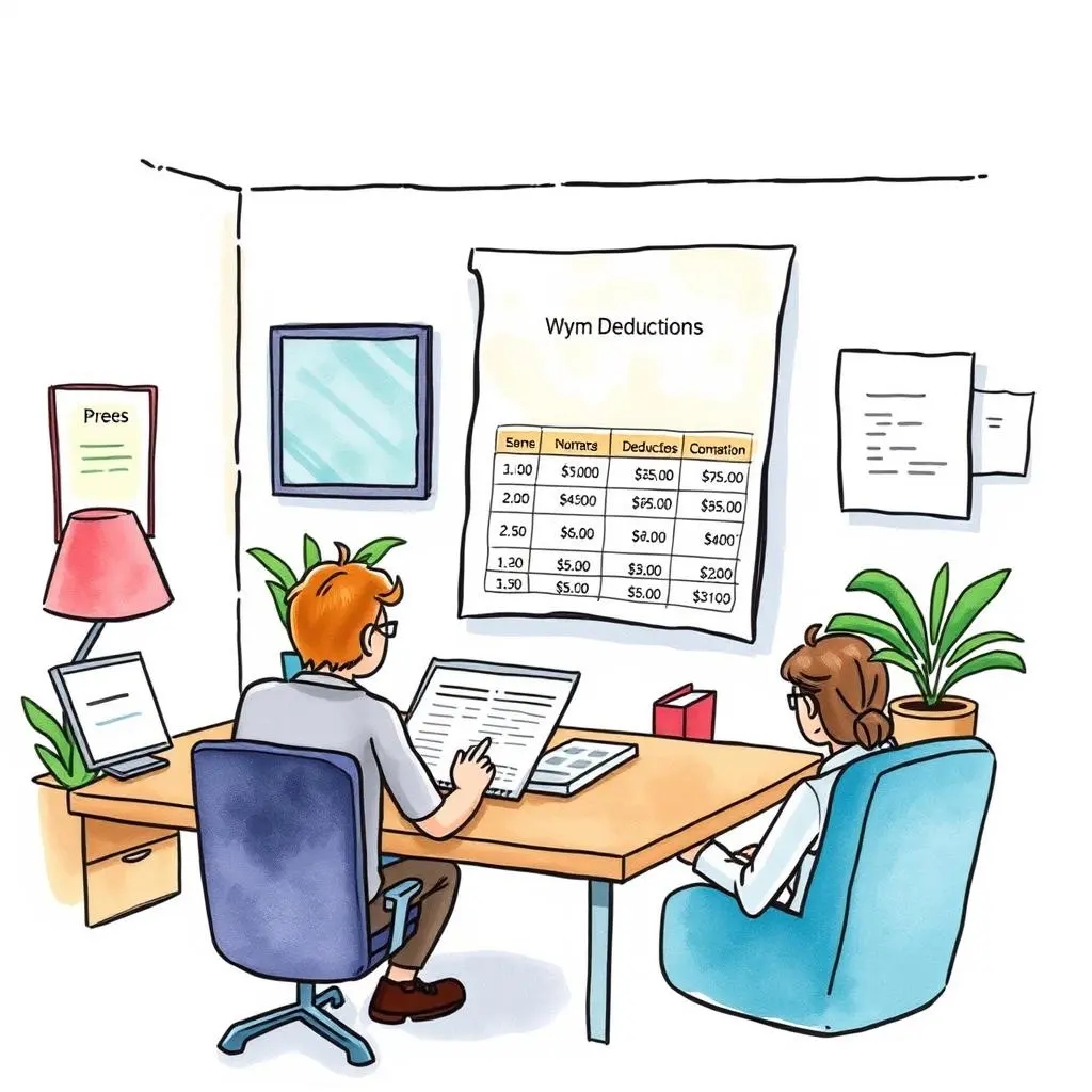 Benefit deduction calculator: Compute and summarize deduction amounts 1 Calculate employee benefits deductions with the Benefit Deduction Calculator tool in a professional setting.
