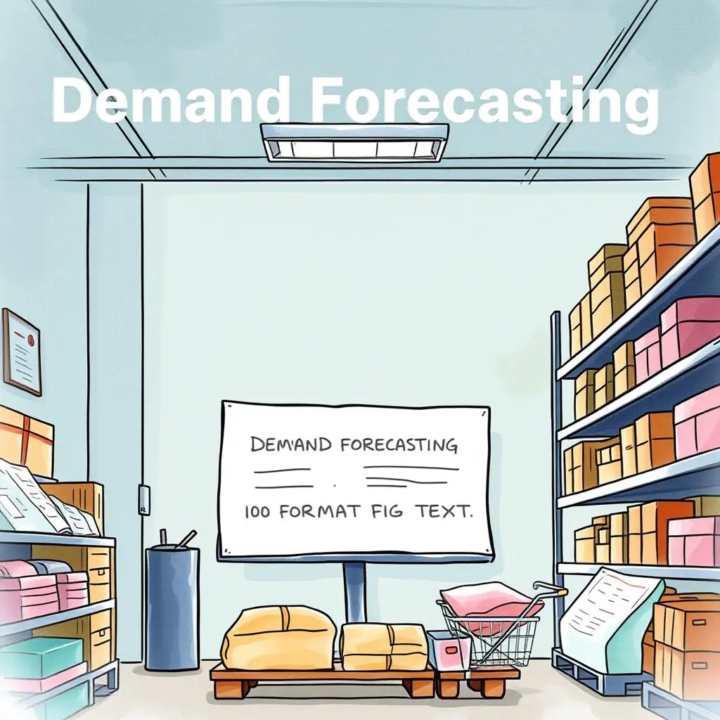 Forecast input organizer: Structure and format demand text for analysis 1 Illustration of a demand forecasting workspace with organized supplies.