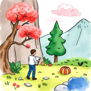 A digital analyst exploring nature, symbolizing campaign engagement insights.
