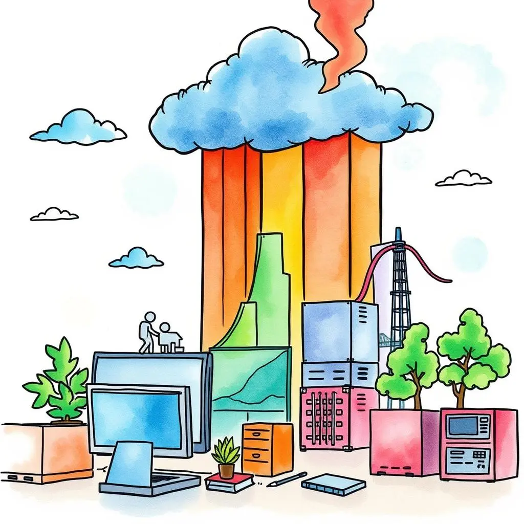Drp effectiveness analyzer: Evaluate disaster recovery plan performance metrics 1 Disaster Recovery Plan performance visuals with IT elements in a colorful, abstract design
