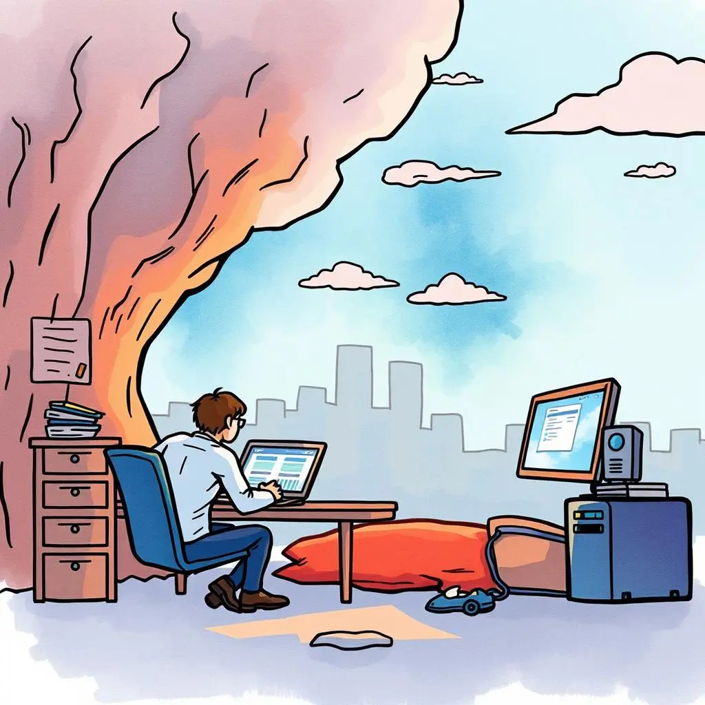 Continuous improvement plan advisor: Automatically suggest updates for ongoing recovery plans 1 Person working on disaster recovery plans in a creative office space.
