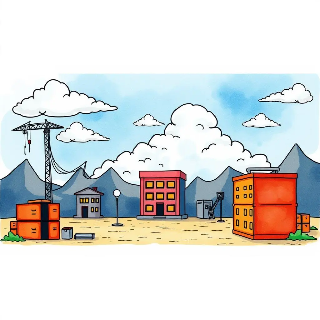 System performance monitoring plan editor: Create plans for system performance monitoring 1 Illustration of a construction site symbolizing system performance monitoring planning.