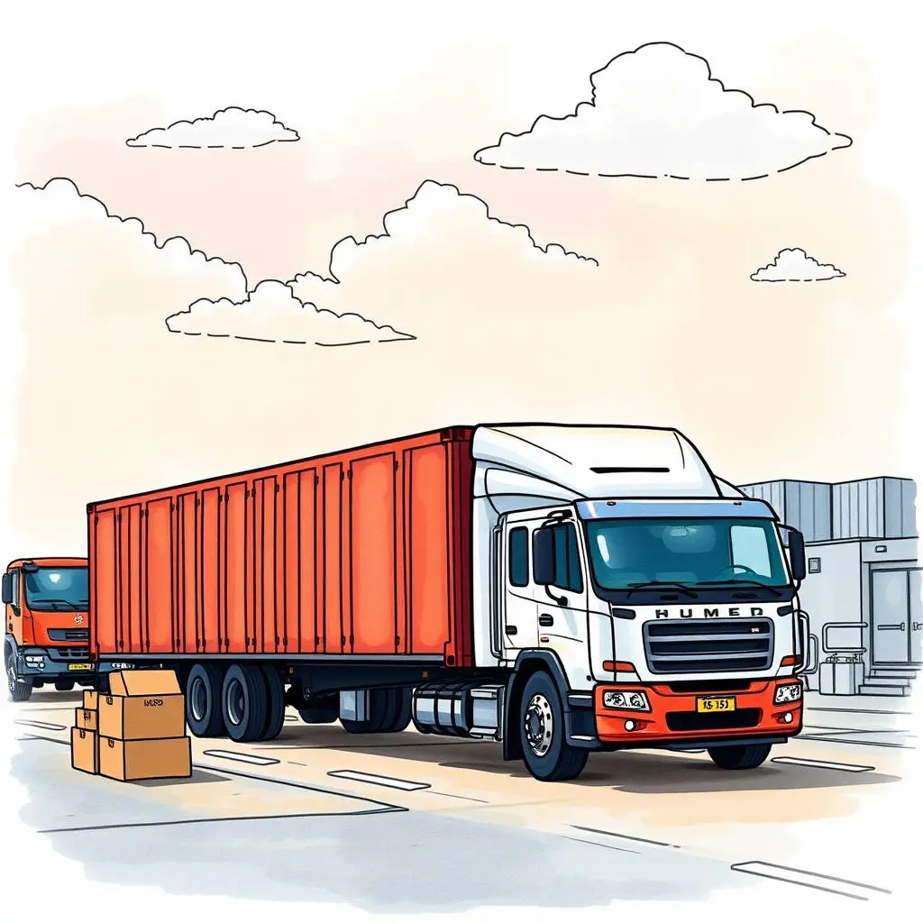 Vehicle load strategist: Formulate strategic load plans for vehicles 1 Vehicle Load Strategist tool with trucks transporting goods; ideal for distribution planning in logistics.