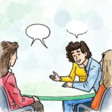 Employee discussion highlighting feedback identification