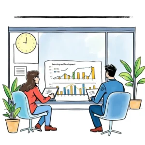 Performance assessment discussion with charts and graphs
