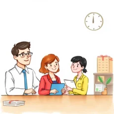 Hr professionals discussing employee record validation at a desk.