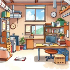 A cozy office scene depicting an organized workspace ideal for creating inspection reports