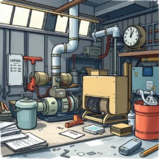 Equipment cleaning log tools and machinery in a production environment showcasing cleaning processes