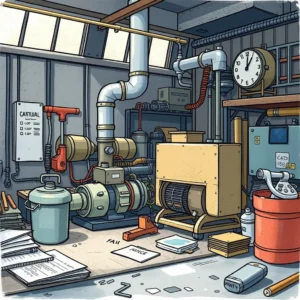 Equipment cleaning log tools and machinery in a production environment showcasing cleaning processes
