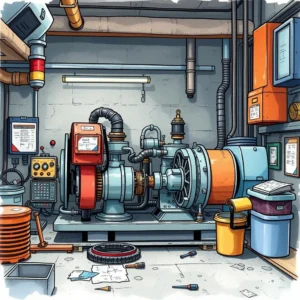 Equipment condition summarizer: Summarize conditions and recommendations for equipment 9 Equipment condition summarizer tool in a manufacturing setting with machinery and tools.