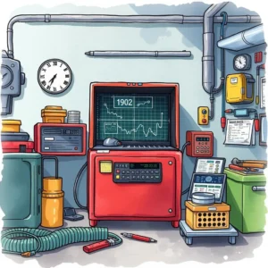 Fault Analysis Report Generator with diagnostic equipment in a manufacturing setting