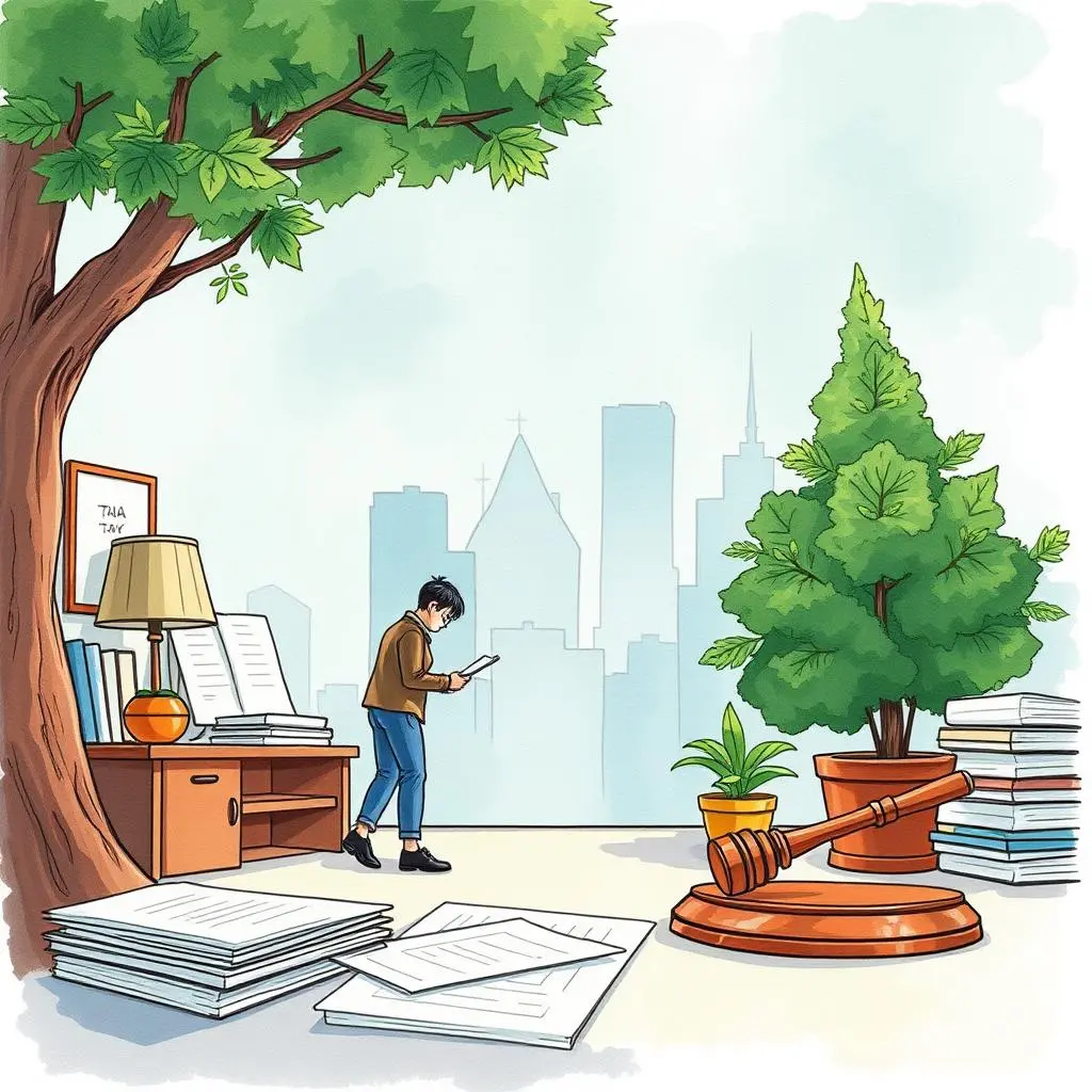 Tax policy observer: Analyze patterns in tax law developments 1 A person reading tax documents in a serene office setting, emphasizing tax policy analysis.