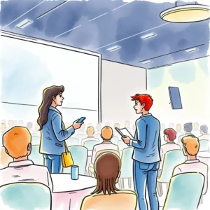 Event experience evaluator: Evaluate and summarize attendee experiences succinctly 8 Event Experience Evaluator tool in use at a presentation during an event evaluation