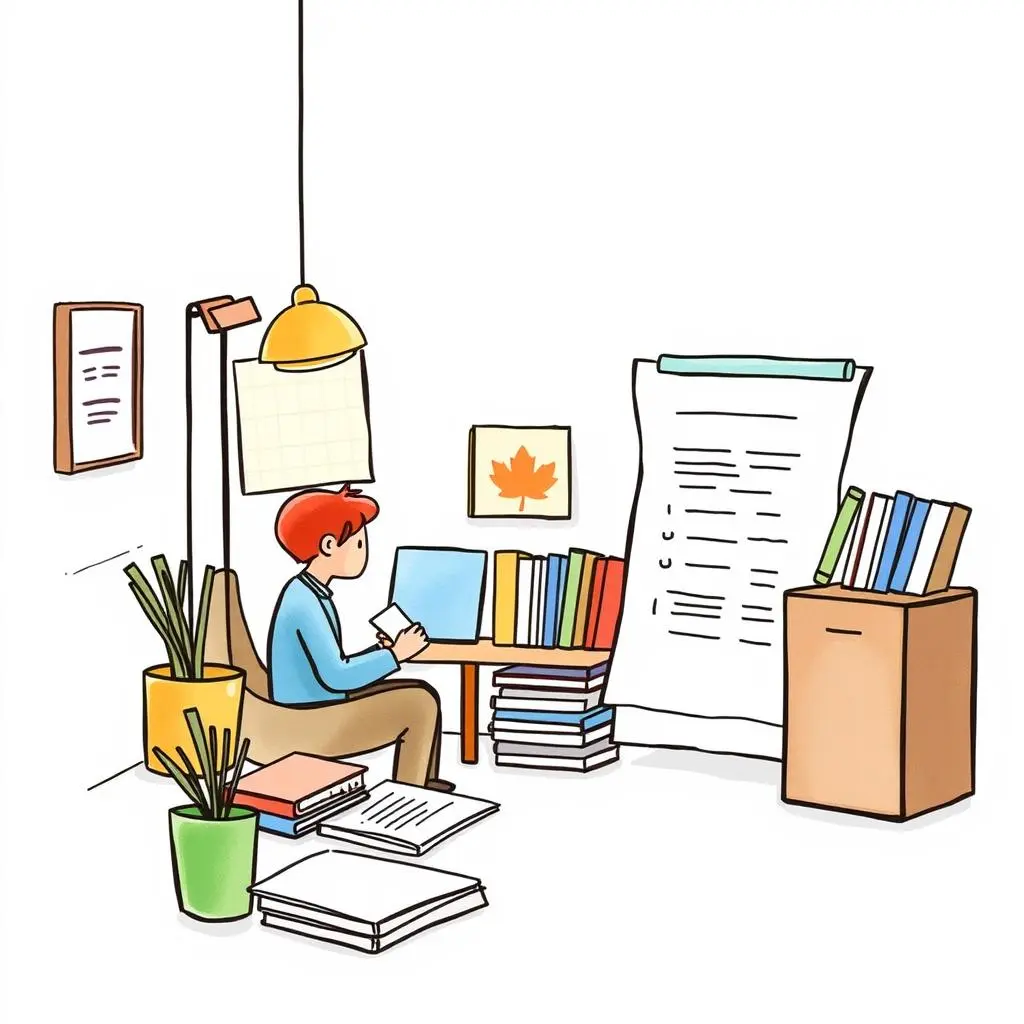 Expense claim clarifier: Clarify and summarize expense claim forms 1 Person reviewing expense claim documents in an organized workspace.