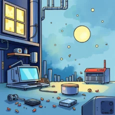 A cluttered workspace featuring tech tools, symbolizing failure analysis and trend detection in engineering.