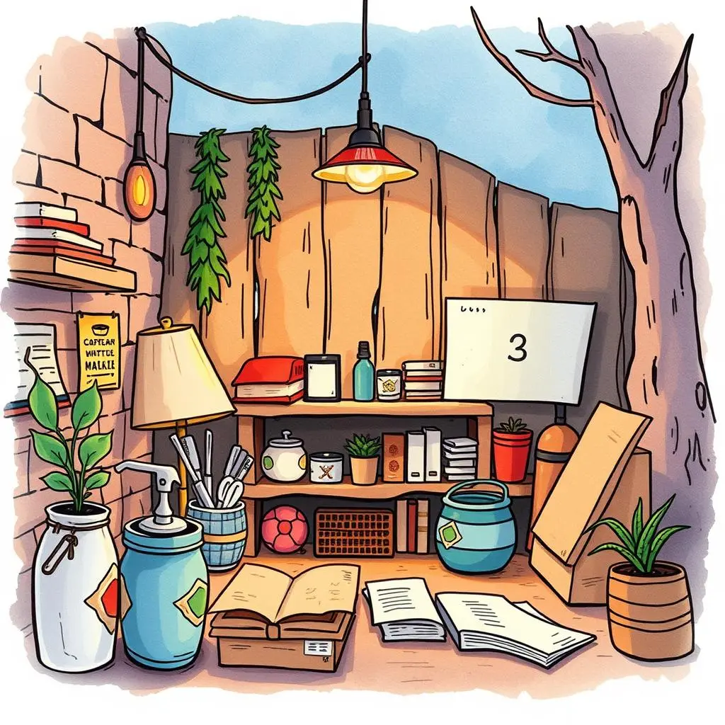 Investment viability checker: Evaluate investment potential based on cost inputs 1 A cozy workspace featuring plants, books, and a light source, perfect for analyzing investment viability.