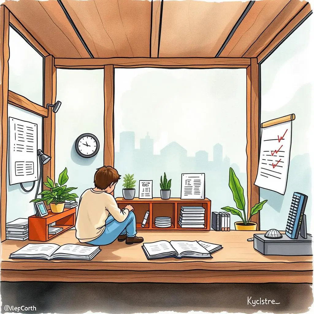 Hypothesis generator: Craft precise research hypotheses 1 A person contemplating research hypotheses in an innovative workspace.