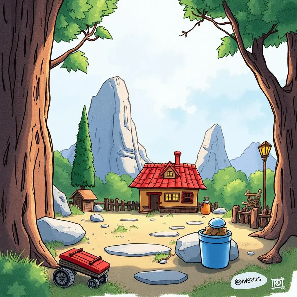 Approval document automator: Create streamlined documents for design sign-off 1 A serene landscape featuring a cozy cottage surrounded by trees and mountains.