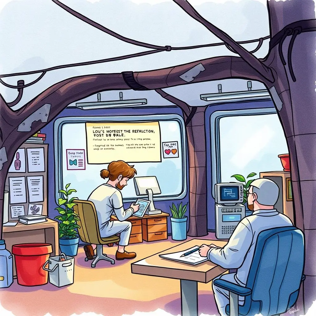 Standard operating procedure writer: Draft SOPs for quality assurance 1 A quality assurance engineer drafts a standard operating procedure in a modern office setting.