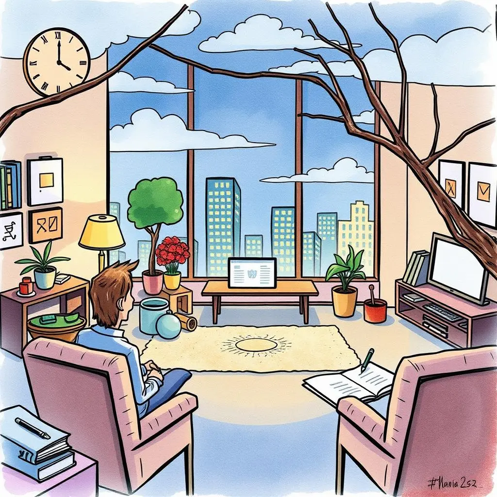 Report sender pro: Effortlessly distribute financial reports via email 1 Person reviewing financial reports in a modern office with city views.