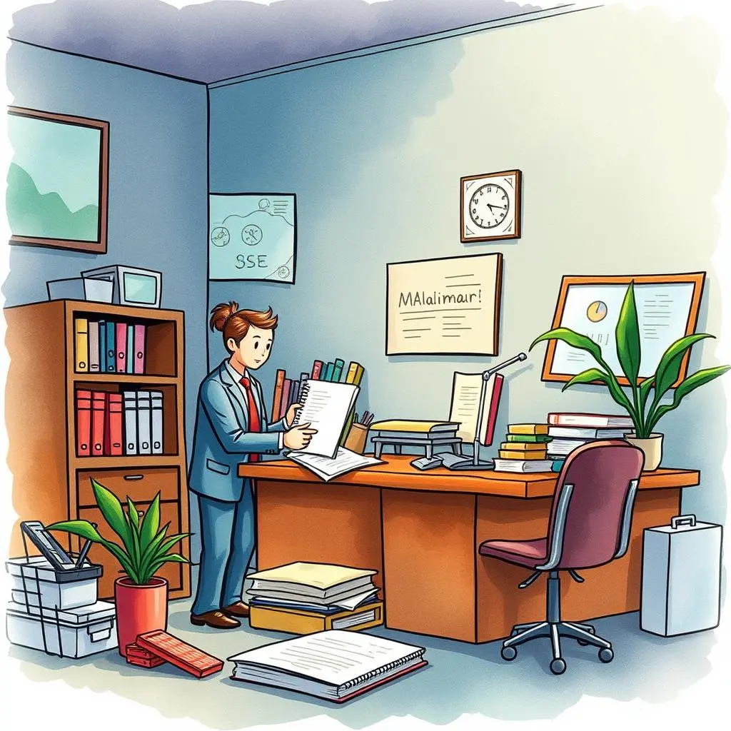 Audit compliance checker: Ensure adherence to asset audit regulations 1 Professional office scene featuring an auditor reviewing compliance documents.