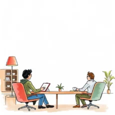 Team discussion in a workspace for grievance resolution