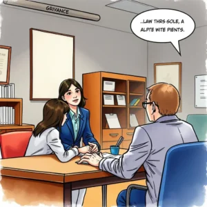 A human resources meeting focused on compiling witness statements.
