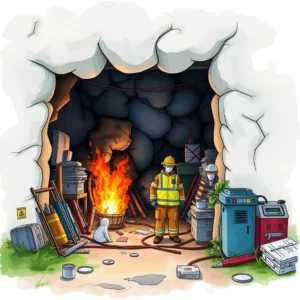 Web utility tool for incident recovery in information security, showcasing a fire safety scenario.
