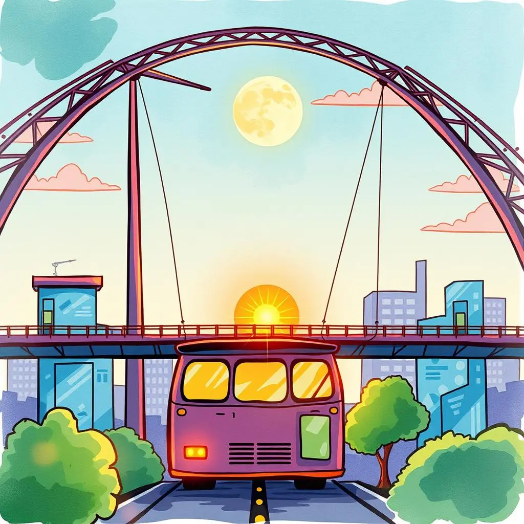 Colorful illustration of a modern bridge symbolizing seamless data integration.