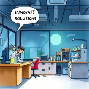 A scientist in a lab focusing on innovative solutions for research and development.