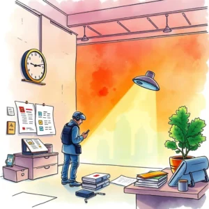 A focused threat intelligence analyst in an office, preparing for detailed analysis reports