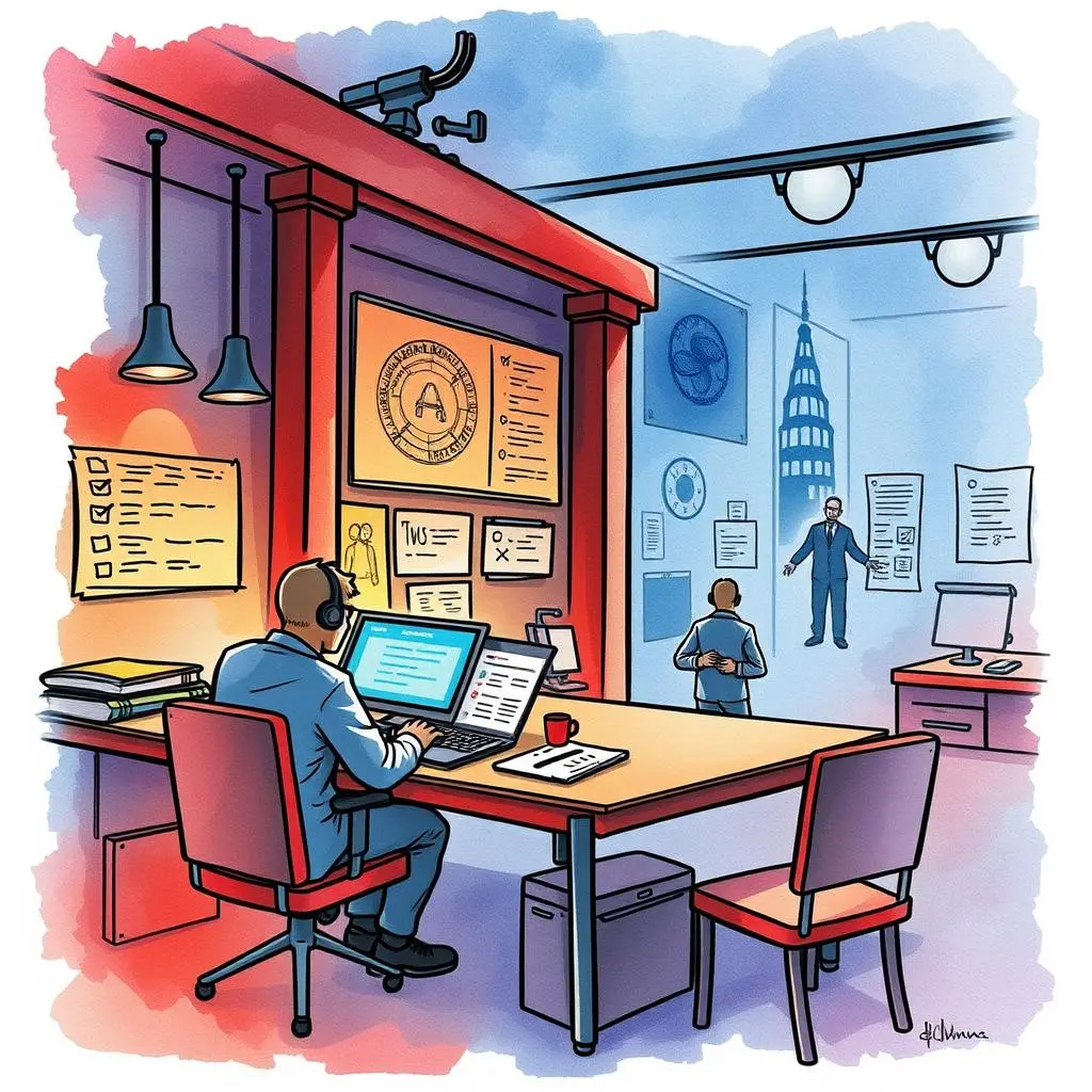 Incident response template builder: Generate templates for incident responses 1 Illustration of a cybersecurity professional utilizing an incident response template builder.