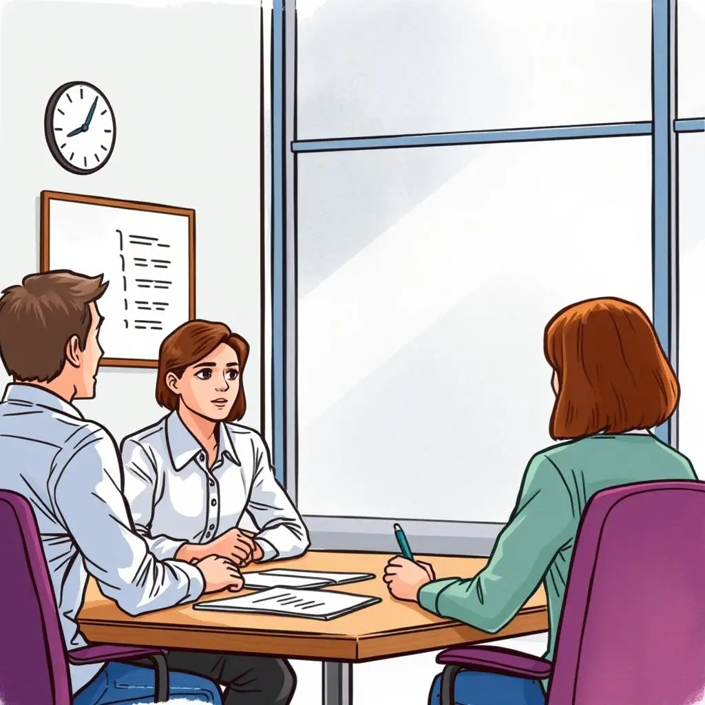 Interview performance summary: Generate evaluations of interview effectiveness 1 Interview candidates discussing feedback in a professional setting for effective evaluations