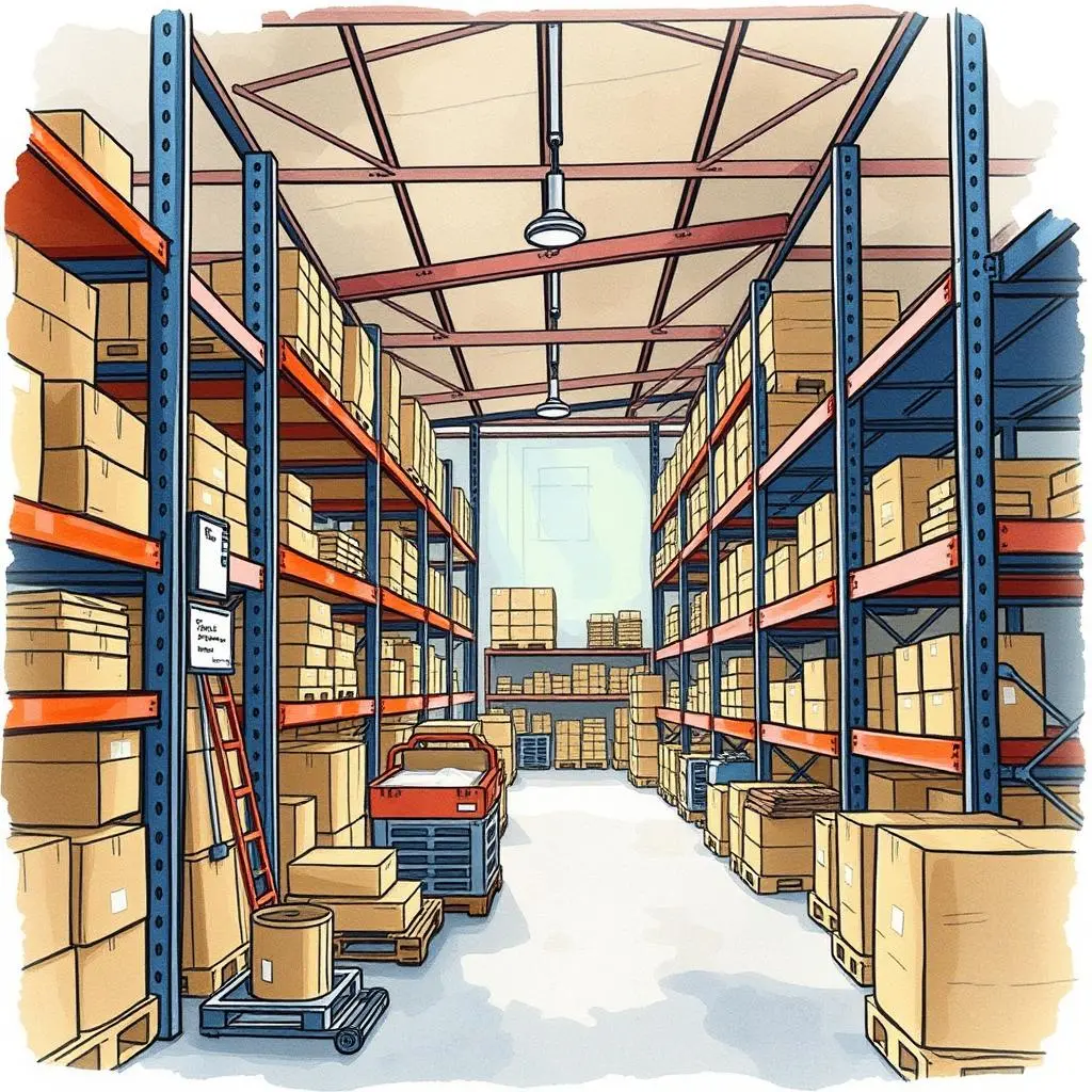 Stock level analyzer: Evaluate current inventory levels effectively 1 Stock Level Analyzer tool in a warehouse showcasing organized inventory and shelving systems