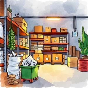 Real-time turnover monitor tool showcased in a well-organized inventory storage space.