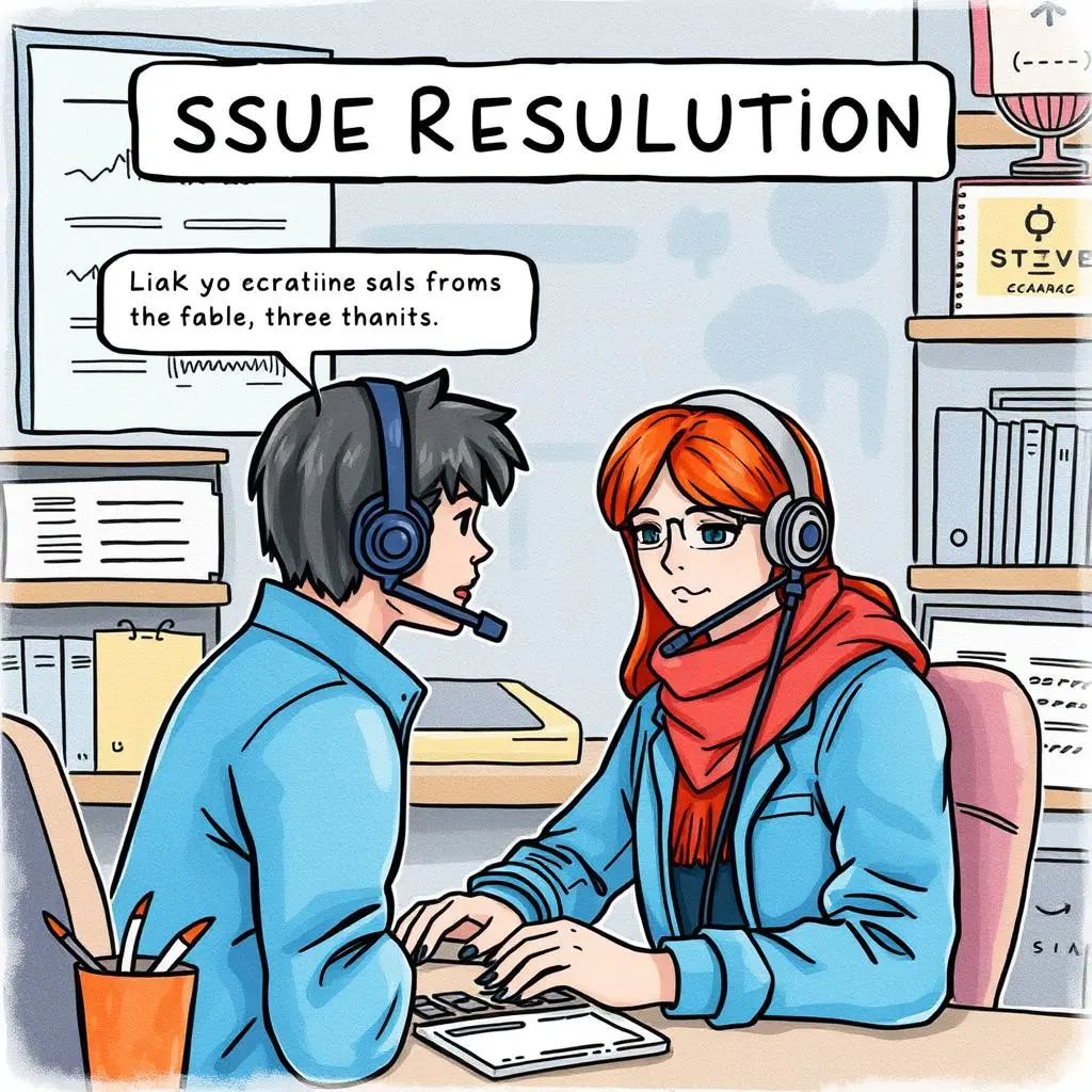 Higher tier escalation simplifier: Streamline higher tier escalation texts 1 Two customer support agents collaborating on issue resolution strategies.