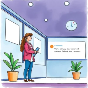 Feedback contextualizer: Provide context around customer feedback comments 7 Customer support specialist analyzing feedback in a modern office setting.