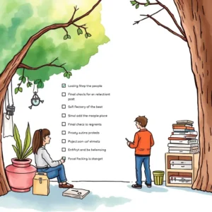 A checklist being reviewed by a person outdoors, symbolizing final product release preparations.