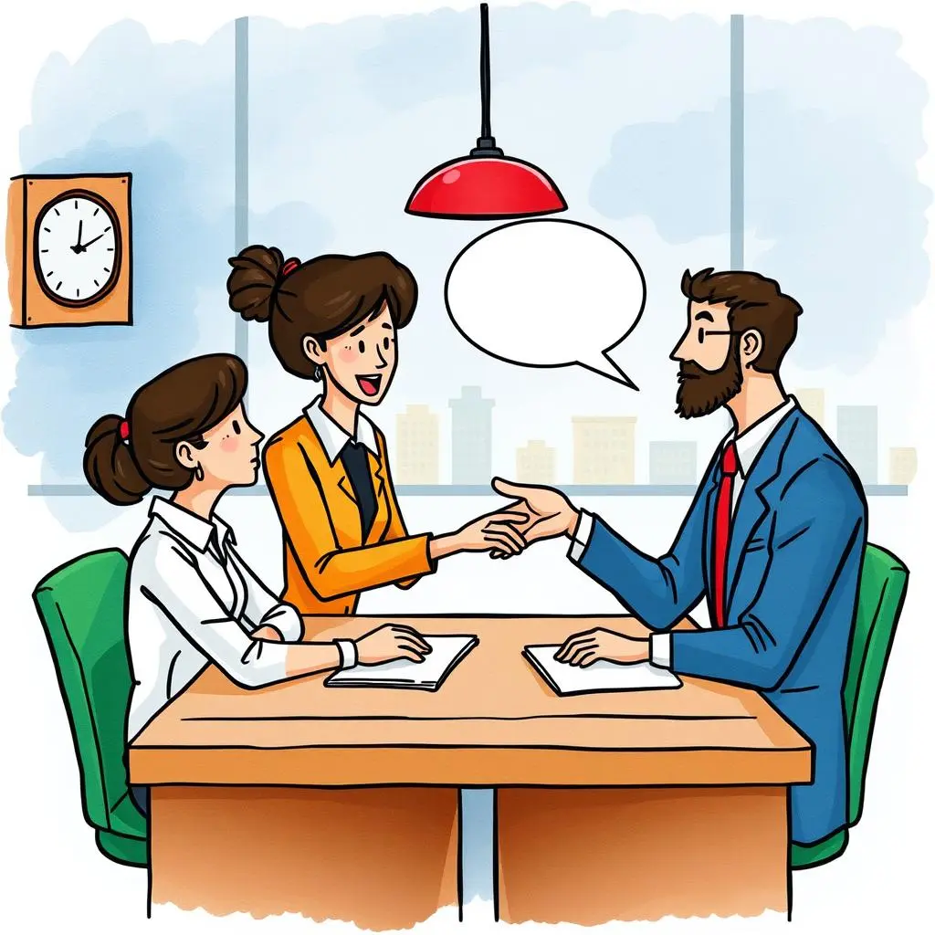 Hr coordination assistant: Streamline communication with hiring managers 1 Professionals discussing job offer negotiations at a conference table.