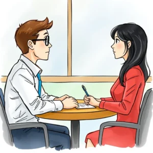 Recruitment chat summary: Summarize discussions with hiring managers 9 A discussion between two professionals about a job offer negotiation at a workplace.